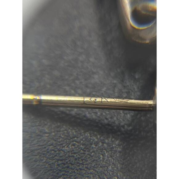 White Gold Posts black dangle earrings Silver tone caps - Picture 13 of 14